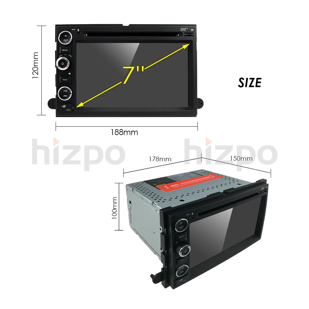 Excellent Hizpo Android 8.0 Car DVD For Focus Ford Edge Fusion Lincoin Auto Audio Video Radio Stereo WiFi GPS Navigation Backup Bluetooth 5