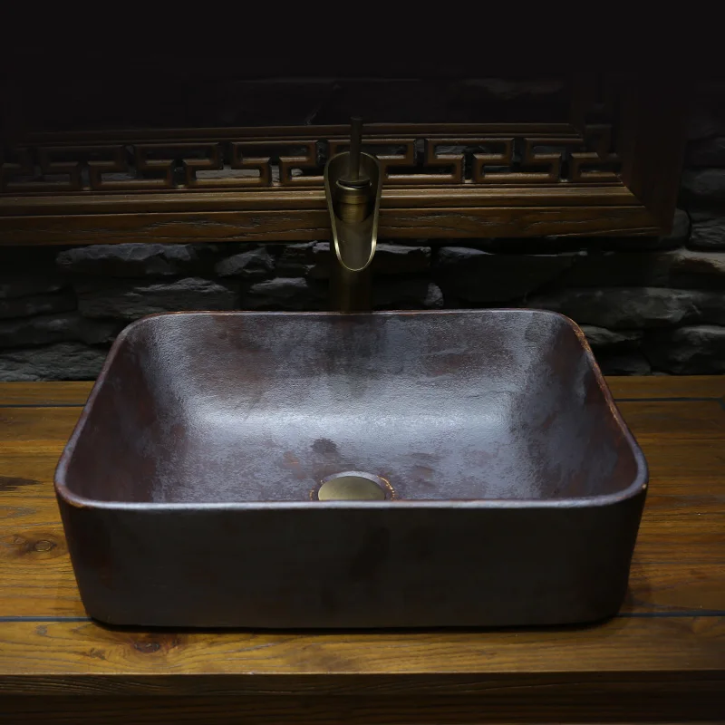 Rectangular bathroom Lavabo Ceramic Counter Top Wash Basin Cloakroom Hand Painted Vessel Sink bathroom sinks washbasin sink (6)