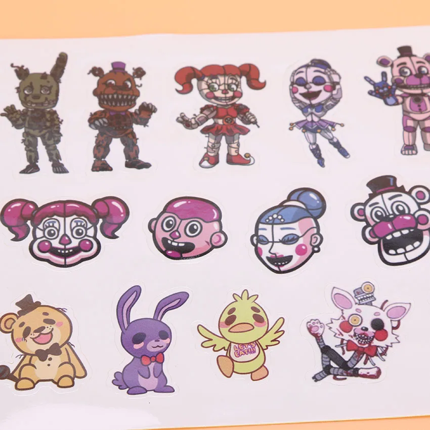 10 шт./лот стикеры Five Nights at Freddy's FNAF Детские мотивационные наклейки с героями