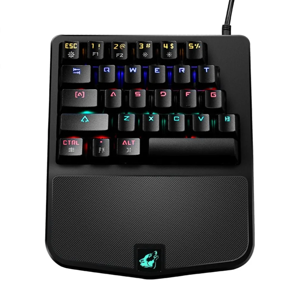 

K9 Mini Mechanical Keyboard USB Wired One/Single Hand Gaming Keyboard 28 Keys Keypad Ergonomic Gamepad for Laptop PC