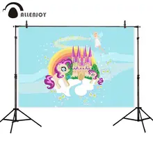 Allenjoy детский фон синий замок Радуга эльф мечта фея сверкающий