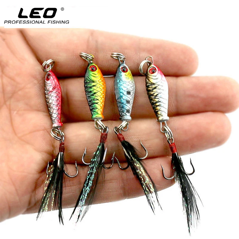 Mini Metal Fishing Lure with Feather Lifelike 3D Eye Artificial Fish Hard Bait for Lure Fishing Accessories 2.5cm 6.4g LB003 Mini Metal Fishing Lure with Feather Lifelike 3D Eye Artificial Fish Hard Bait for Lure Fishing Accessories 2.5cm 6.4g LB003