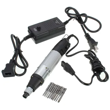 

High Quality Infinitely Variable Speed 800 DC Powered Electric Screwdriver + Small Power Supply + 10 Bits Hand-tools Stepless