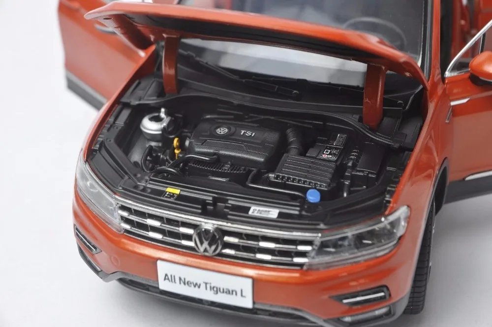1:18 литая под давлением модель для Volkswagen VW Tiguan L оранжевый игрушечный автомобиль миниатюрная Коллекция подарков