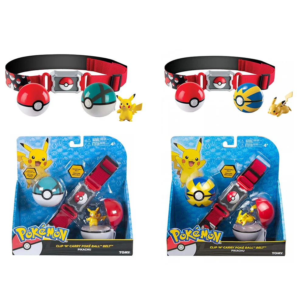 TAKARA TOMY POKEMON Pikachu 2 стиля Pokeball с поясом экшн-фигурка модель игрушки Выдвижной Пояс подарки для детей Детские игрушки