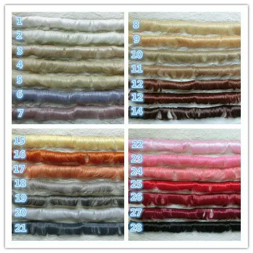 

tresses Extension doll wigs 5*100cm Natural Color Curly doll hair for BJD SD Russian handmade clothing doll wigs 1 pcs