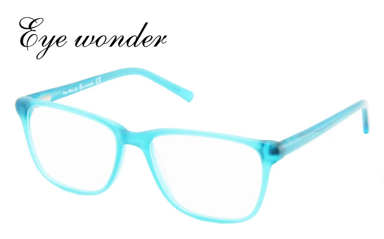 Eye Wonder Yoptical Fashion Women Designer Large Square Demi Blue Acetate Eye Glasses Frames Oculos on