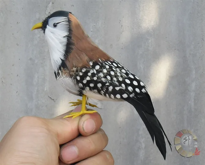 

12cm feathers Zebra Finch bird model toy,polyethylene&furs handicraft, garden decoration, home furnishings props,gift,d442