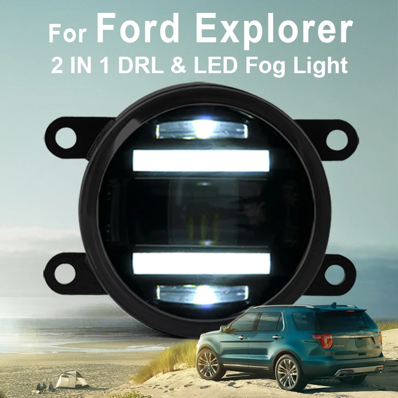 

2013-2015 For Ford Explorer New Led Fog Light with DRL Daytime Running Light with Lens Fog Lamps Car Styling Led Lamps Refit Ori