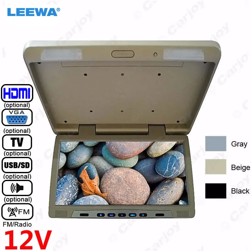 

LEEWA 12V 19"inch Roof Mounted LCD Bus Monitor Car Bus Flip Down TFT LCD Monitor with IR Transmitter TV USB SD FM VGA HDMI #1297