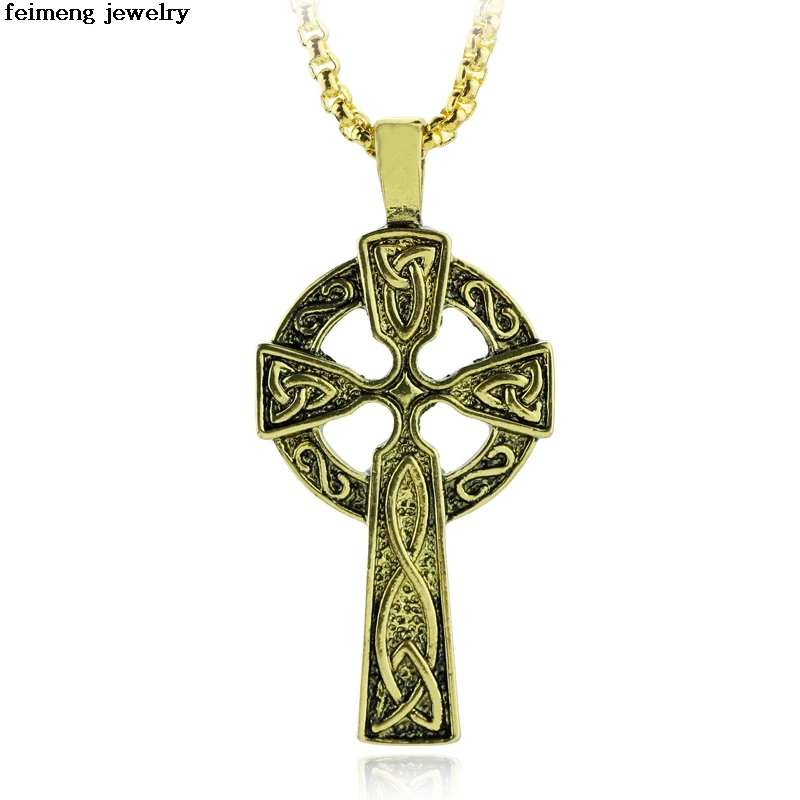 Wholesale Christian Jewelry Gold Color Stainless Steel Triquetra Viking