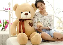 stuffed toy large 120cm light brown teddy bear plush toy love heart bear doll soft throw pillow,Valentine’s Day,Xmas gift c610