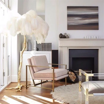 

Modern LED Floor Light Romantic Feather Design Living Room Floor Lamp Feather Landing Lamp 110V 220V Stand Lamp Deco Stand Light