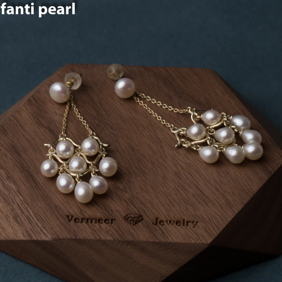 

Silver dropping earring freshwater Pearl Earring gift for woman