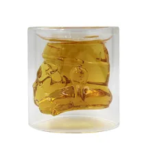 Прозрачная стеклянная бутылка для пива, вина, виски, воды, Звездные войны, 150 мл, двухслойная стеклянная чайная кружка с кристаллами