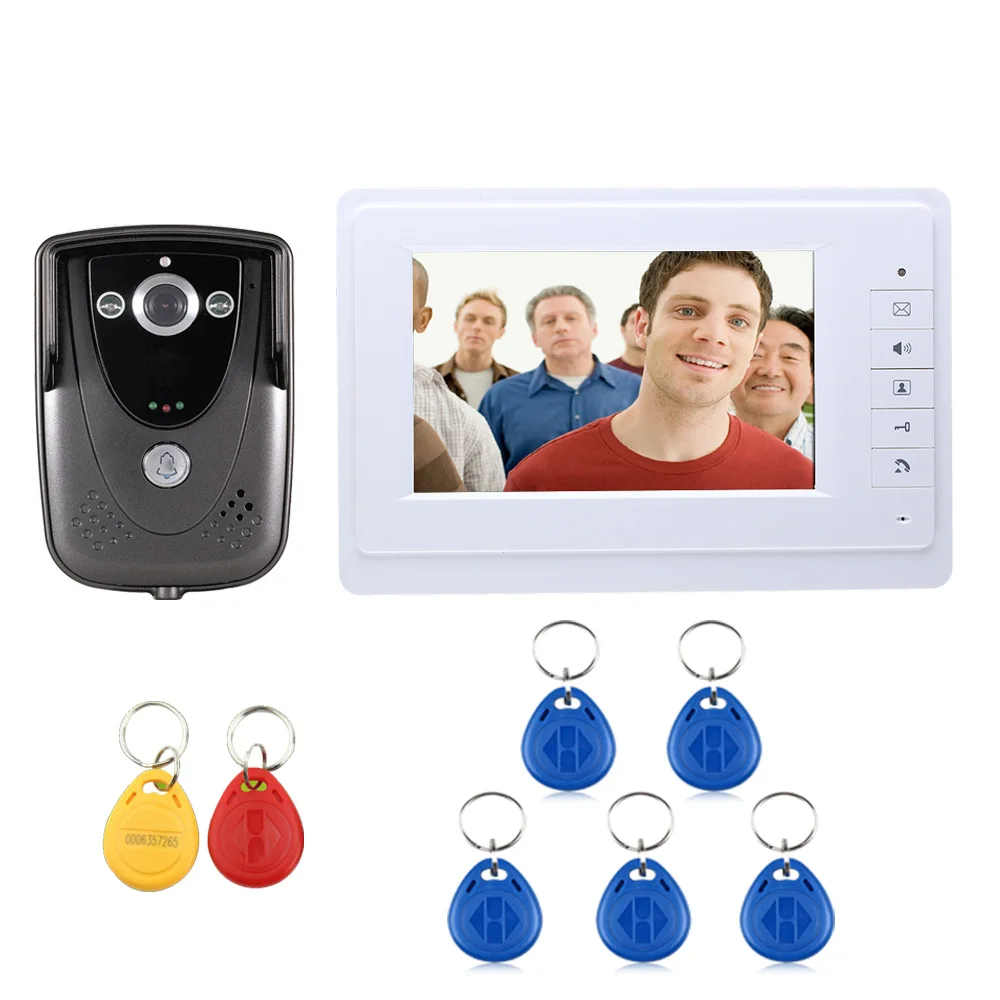 

Free Shipping 7 Inch TFT Touch Screen Color Video Door Phone Night Version Intercom System