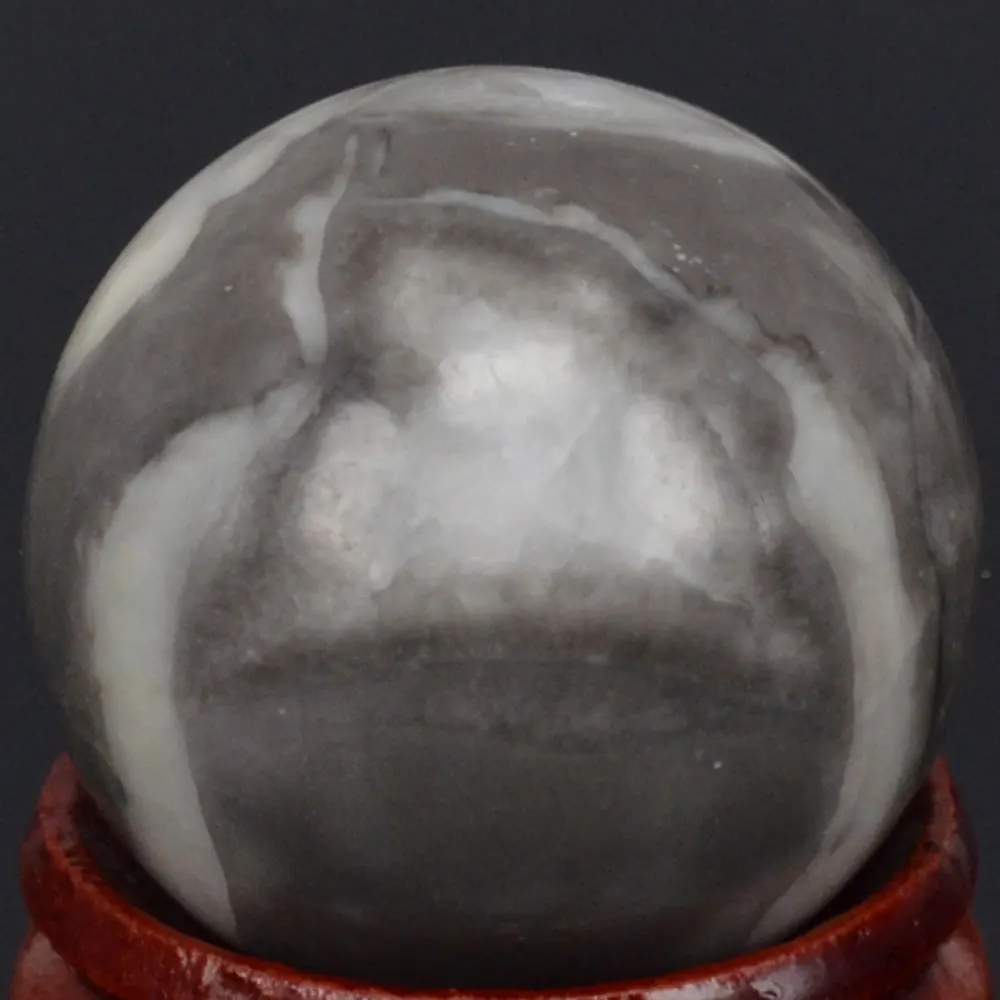 29MM Natural Gemstone Shell Fossil Jasper Sphere Crystal Globe Ball