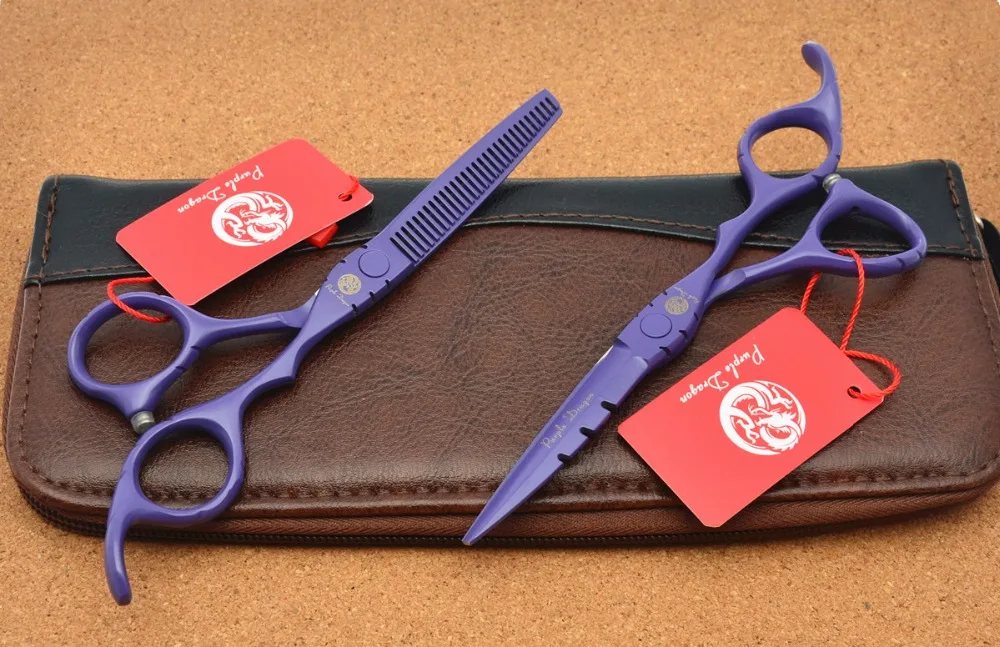 

502# TOPPEST 5.5 Inch Purple Hairdressing Scissors JP 440C 62HRC Home & Salon Cutting Scissors Thinning Shears Hair Scissors