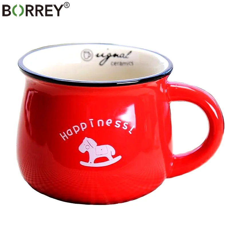 BORREY Cute Ceramic Coffee Mug Creative Small Milk Cups And Mugs Chinese Pottery Colorful Tea Cup Drinkware | Дом и сад