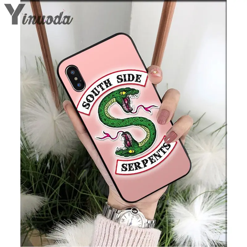 Yinnoda Riverdale الجانب الجنوبي الثعابين سيليكون أسود جراب هاتف ل أبل فون 8 7 6 6 S زائد X XS ماكس 5 5 S SE XR الهواتف المحمولة