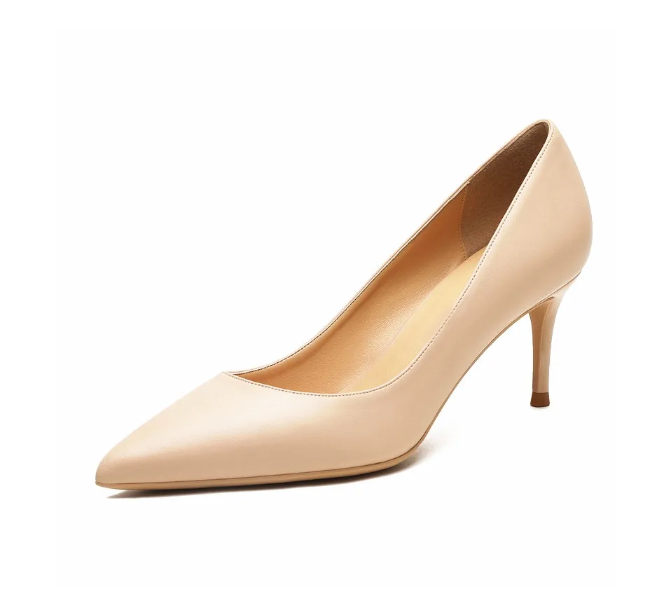 KATELVADI/Женская обувь; бежевые туфли-лодочки из спилка на высоком каблуке 6,5 см; женская обувь; sapato feminino; обувь; размеры 34-42; K-324