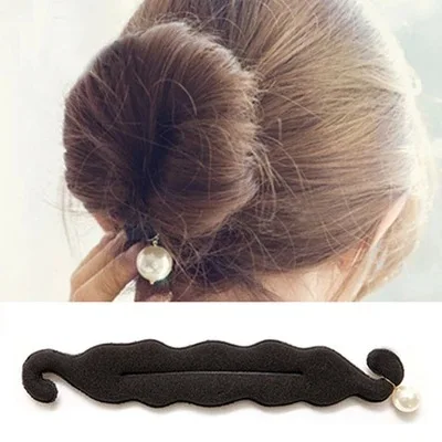 

Quick Hair Style Tool Hairdress updo hair accessory hairdo bob foam material with pearl ornament foam material