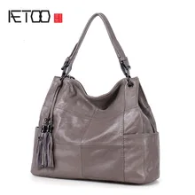 AETOO новая сумка на плечо с кисточкой, повседневная кожаная сумка, простая диагональная посылка, Большая вместительная посылка