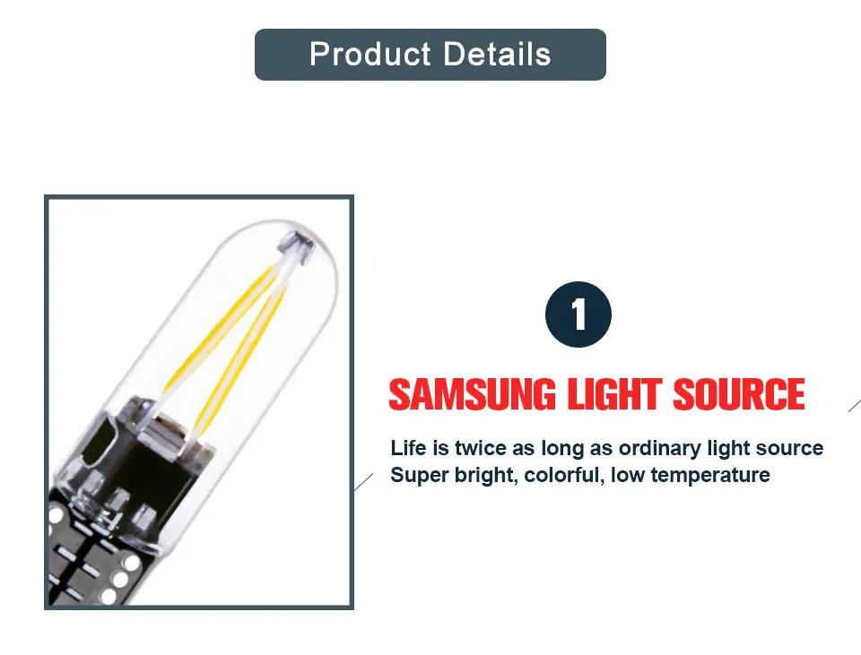 1Pcs T10 W5W led Bulb T10 LED drl Car interior light SMD 194 168 COB Glass Auto Filament Lamp 12V red White Yellow Crystal Blue (7)