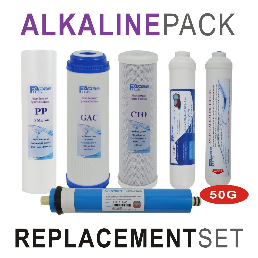 

Replacement Filters Compatible With 6-Stage Under-Sink Reverse Osmosis Drinking Water Filtration System with Alkaline Filter