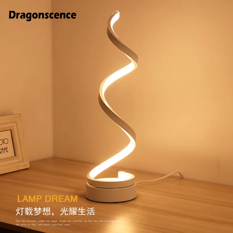 Dragonscence современный светодиодный настольный светильник для гостиной спальни прикроватный Настольный светильник круглый рабочий стол декор макияж светодиодный светильник XL-6008