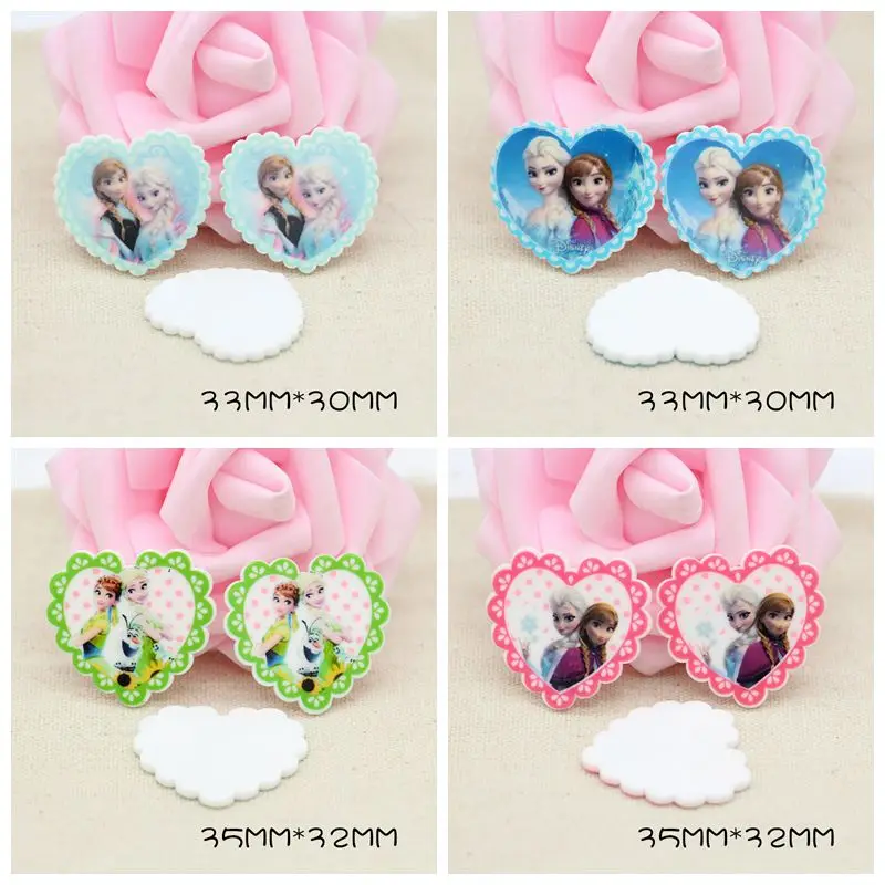 

Acrylic Heart Cute Princess Charms DIY Accessories Slime Charms For Jewelry Making 10PCS/LOT