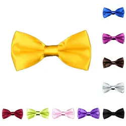 Модные однотонные Цвет Регулируемый официальных мероприятий Свадебные Pet для мальчиков и девочек галстук-бабочка