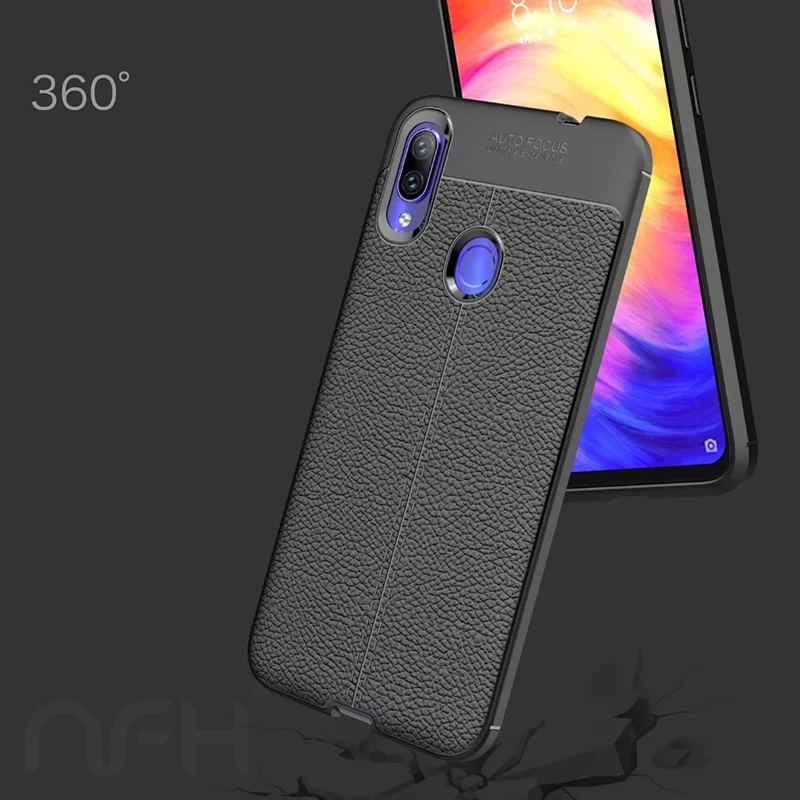 Мягкий силиконовый чехол из кожи личи в стиле ретро для Xiaomi Note 7 7S Pro защитный
