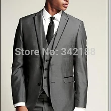 На заказ, два пуговицы, смокинги для жениха, серый, Лучший человек, лацкан друг жениха, мужские свадебные костюмы жениха(куртка+ брюки+ жилет
