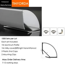 Tinyorda 1000 шт.(длина 1 м) светодиодный профиль Alu светодиодный профиль канала для 21 мм Светодиодные полосы света 1 м светодиодный профиль Alu профильный кабельный канал