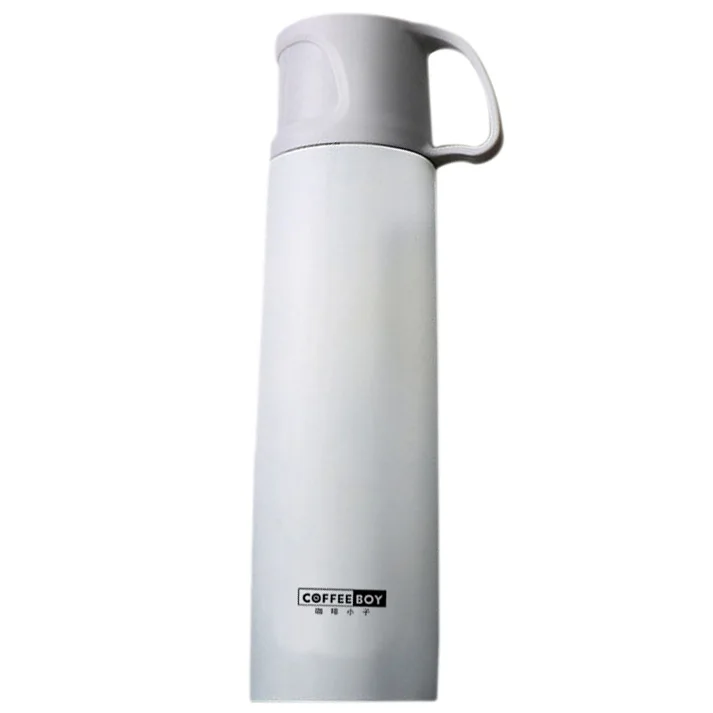 500 мл Термос-бутылка из нержавеющей стали Термокружка Изолированная бутылка для воды портативная вакуумная колба для кофе кружка чашка для путешествий - Цвет: White