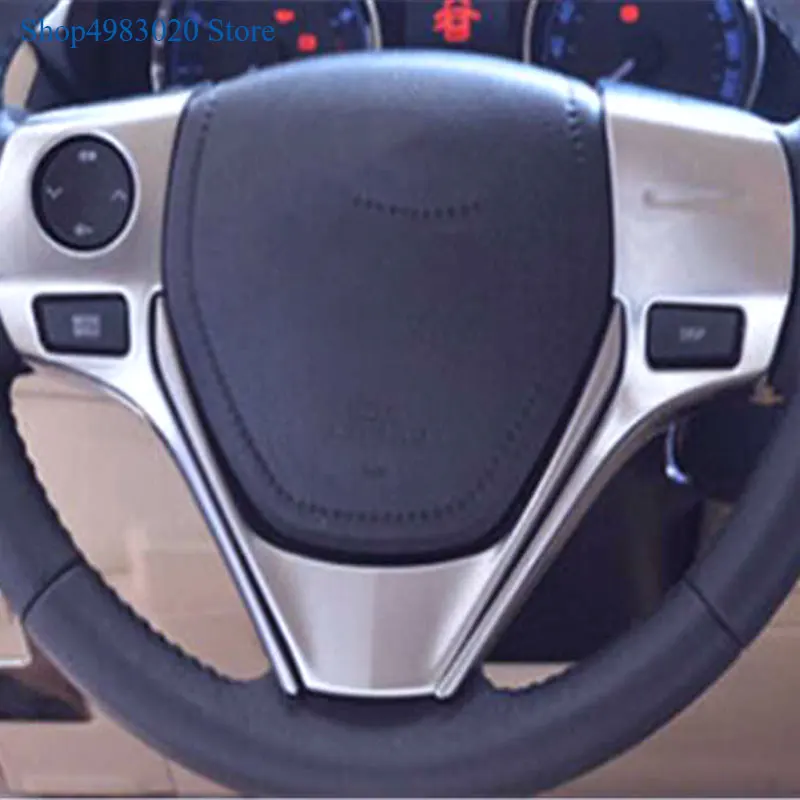 

ABS Chrome Sticker Steering Wheel Cover Trims for TOYOTA COROLLA 2014 2015 2016 Interior Decoration Car-Styling Accessories