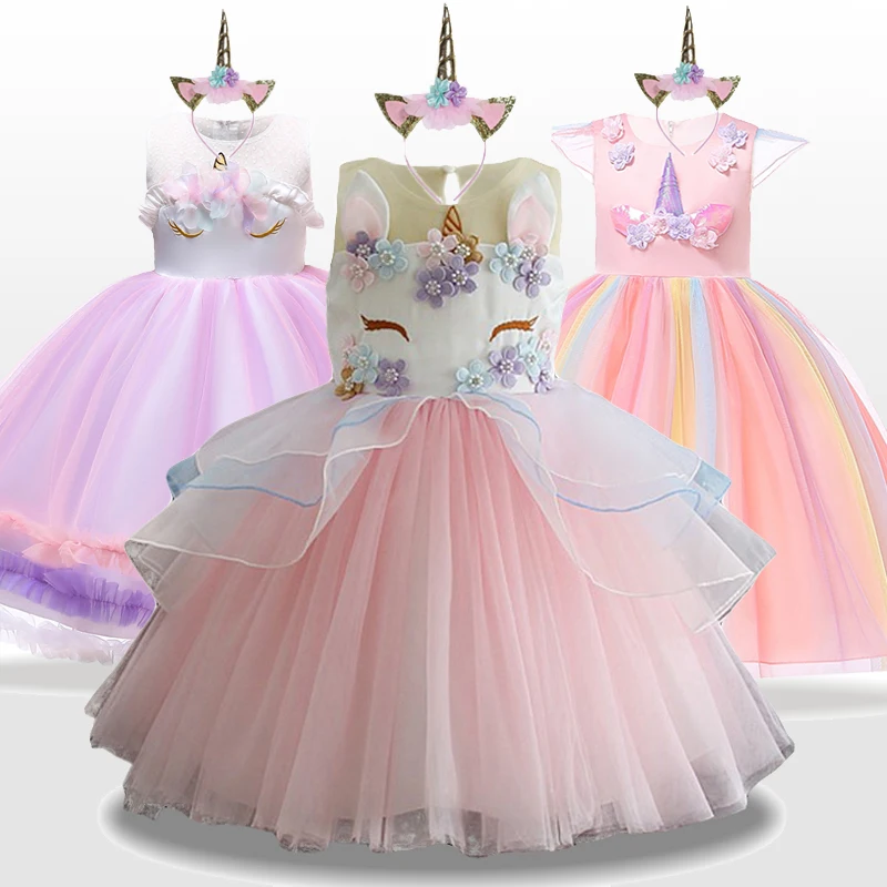 

Girl Party Dress New Unicorn Dresses Christmas Carnival New Year Costume Kids Party Dresses For Girls Evening Birthday Dress