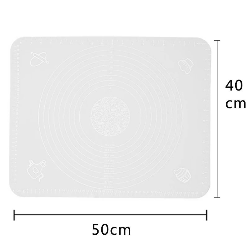 Противопригарный силиконовый коврик для выпечки для духовки весы раскатки теста коврик для выпечки прокатки помадка, кондитерские изделия коврик жаропрочная посуда, Кулинария Инструменты - Цвет: 50x40cm