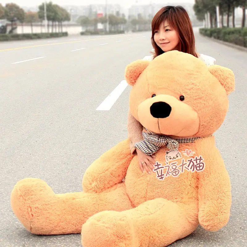 

Free shipping Plush teddy bear toys 160cm White/Dark brown/Light Brown 120cm/160cm/180cm /200cm embrace doll /lovers gifts