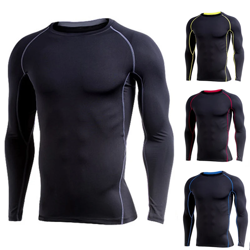 

Fitness T Shirt Running Dry fit Compression Shirt Man Long Sleeve Sports Wear For Men Gym Clothing Crossfit Tshirt Homme