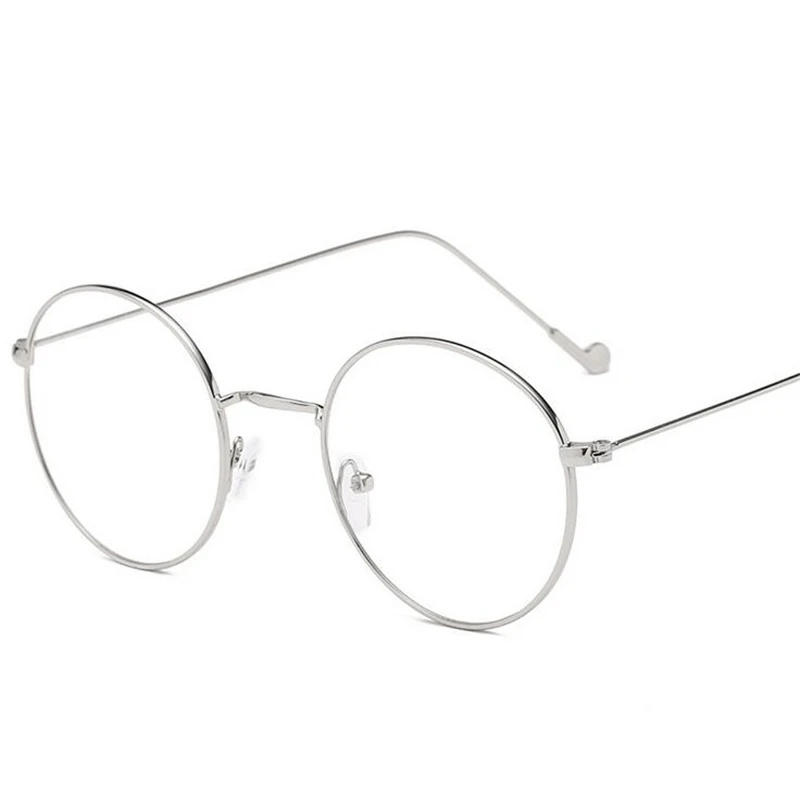 Круглые металлические женские очки оправа с градусом мужские ультралегкие готовые очки для близорукости-0,5-1,0-1,5-2,0-2,5-3,0-3,5-4,0 - Цвет оправы: Silver Myopia 0