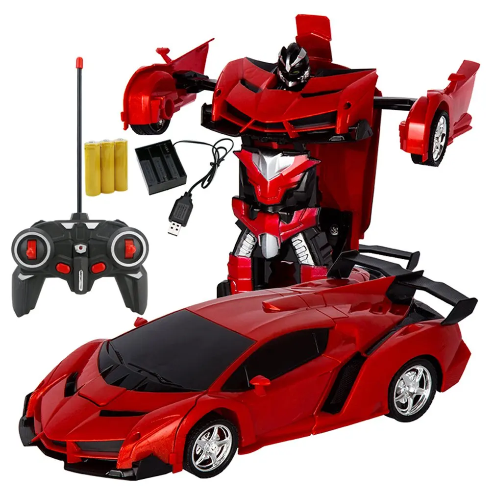 Автомобиль Трансформация Роботы спортивный автомобиль модель роботы игрушки Беспроводная зарядка крутая деформационная машина с батареей детские игрушки - Цвет: Светло-серый