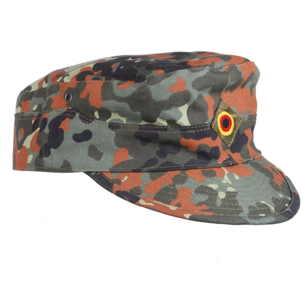 WW2 GERMAN ARMY FLECKTARN CAMO MILITARY CAMOUFLAGE FIELD CAP HAT -SIZE 60cm