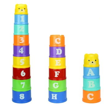 

Kids Baby toys Multi color Overlap cup 9 cups number blocks Water beach toys learning and education toys brinquedos letter