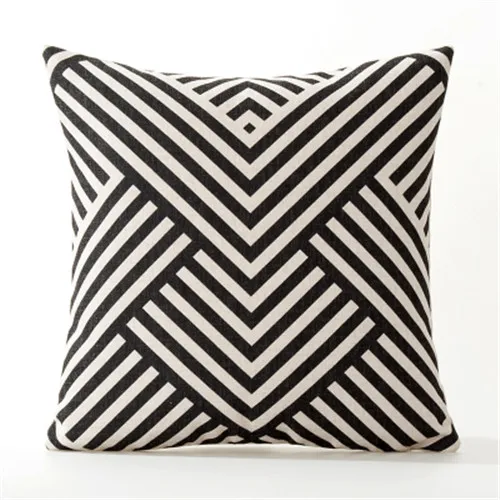Квадратный 1" белый и черный геометрический чехол для подушки, Декоративные Чехлы для подушек, винтажный домашний декор, наволочка, чехол для дивана, для дома - Цвет: L657 (4)