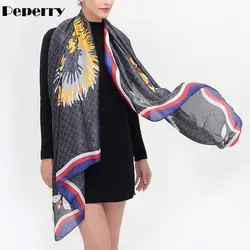 Шелковый шарф хиджаб Для женщин дизайнер Элитный бренд с принтом тигра шарфы модные шарфы большой длинные платки палантины 180*90 см