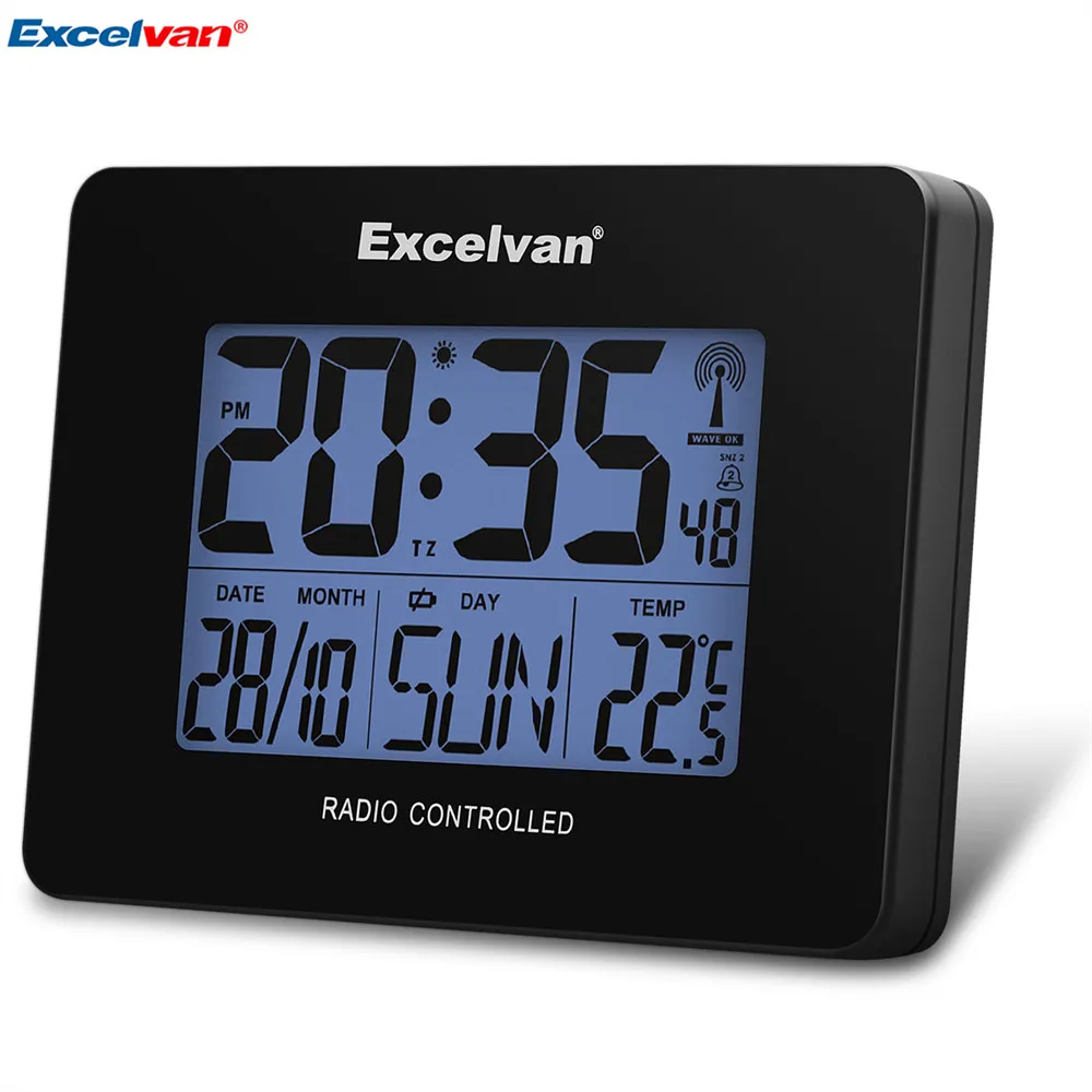 Excelvan Popular Digital Precision Radio Controlled Alarm Clock