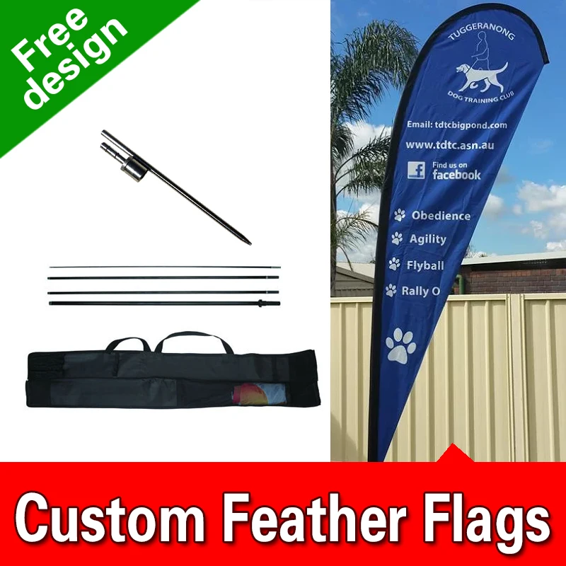 

Free Design Free Shipping Single Sided Inground Spike Teardrop Flags Banners Signs Advertising Feather Banners Feather Flags