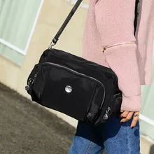 Women nylon shoulder bag handbag solid zipper waterproof Fashion Simple wild crossbody bag Messenger Bags sac main femme bolsos
